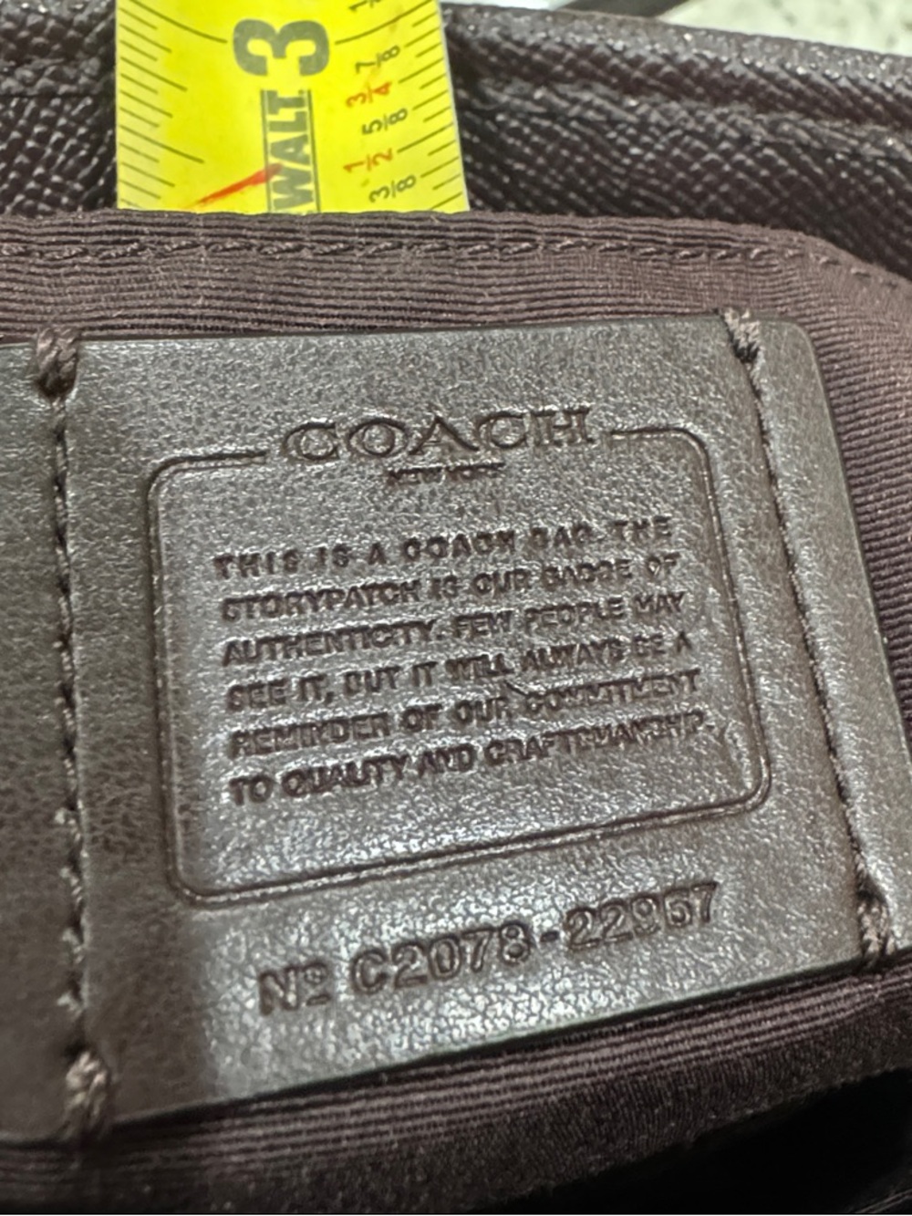 Coach Mini City Zip Top Tote Oxblood Saffiano Leather Tote with Gold Logo - Picture 7 of 7